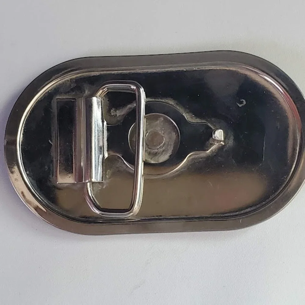 Bull Rider Belt Buckle Silver Tone Oval Western Rodeo Cowboy Large Statement